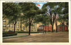 High School, Fairfield Hall and Normal School Danbury, CT Postcard Postcard Postcard