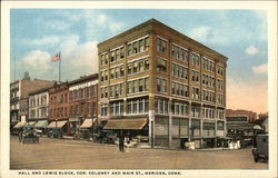 Hall and Lewis Block Meriden, CT Postcard Postcard Postcard