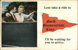 Lets take a ride to North Grosvenordale, Conn. Couples Postcard Postcard Postcard