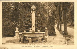 The Fountain and Green Norfolk, CT Postcard Postcard Postcard