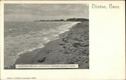 Clinton Beach, Looking Toward Beach Park. Postcard