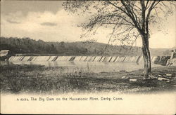 The Big Dam on the Housatonic River Derby, CT Postcard Postcard Postcard