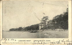 Looking West Grove Beach, CT Postcard Postcard Postcard