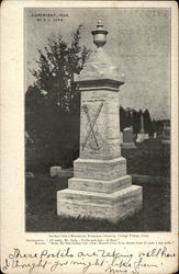 Evergreen Cemetery - Gordon Cady's Monument Central Village, CT Postcard Postcard Postcard