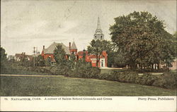 Salem School Grounds and Green Postcard