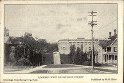 Looking West on Division Street Postcard