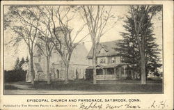 Episcopal Church and Parsonage Old Saybrook, CT Postcard Postcard Postcard