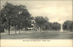 Main Street and Suffield Center Postcard