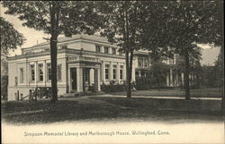 Simpson Memorial Library and Marlborough House Wallingford, CT Postcard Postcard Postcard