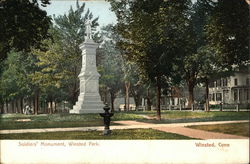 Soldiers' Monument, Winsted Park Postcard