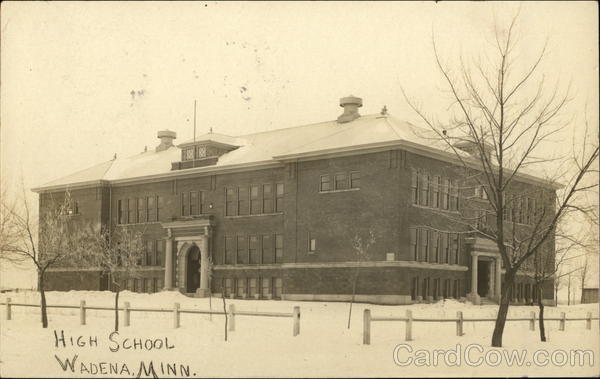 High School Wadena, Mn Postcard