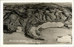 Aerial View of San Diego and Bay California Postcard Postcard Postcard