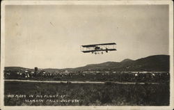 Bud Mars in his Flight, July 5th Klamath Falls, OR Postcard Postcard Postcard