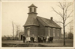 Children and Teachers in Front of Brick School Buildings Postcard Postcard Postcard