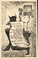 Cornish Litany Halloween Postcard Postcard Postcard