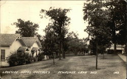 Lakeside Hotel Cottages, Pewaukee Lake Postcard