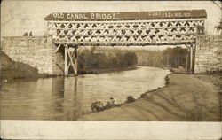 Water View of Old Canal Bridge Postcard