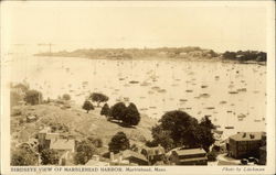 Birdseye View of Marblehead Harbor Postcard