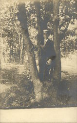 Well Dressed Man at Base of Tree Eagleville, CT Postcard Postcard Postcard