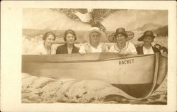 Five Women in Boat, The Murphy Studio Milford, CT Postcard Postcard Postcard