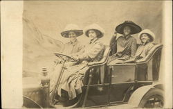 Photo of Four Women in Car Milford, CT Postcard Postcard Postcard