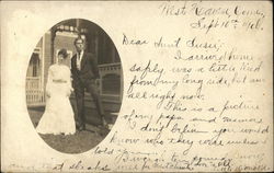 Photo of Couple in front of House West Haven, CT Postcard Postcard Postcard