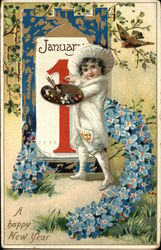 A Happy New Year Children Postcard Postcard Postcard