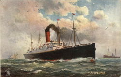 S.S. Ivernia Postcard