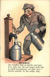 Milkman Caricatures Postcard Postcard Postcard