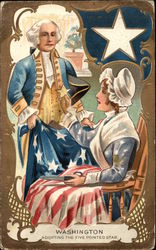 Washington Adopting The Five Pointed Star Postcard