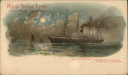 S. S. Friesland, Red Star Line, New York Antwerp Postcard