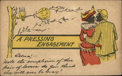 A Pressing Engagement Black Americana Postcard Postcard Postcard