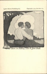 Couple Embracing Under Tree Couples Postcard Postcard Postcard