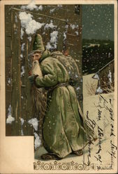 Santa in Green Robe Santa Claus Postcard Postcard Postcard