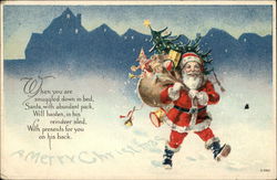 Santa/Merry Christmas Postcard