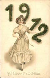 A Happy New Year 1912 Postcard