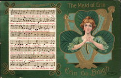 The Maid of Erin with Sheet of Music Postcard