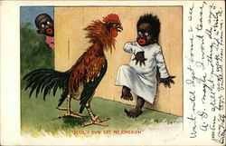 "Deed, I dun eat no chickun" Black Americana Postcard Postcard Postcard