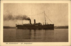 S.S. "Kristianiafjord" - S.S. "Bergensfjord" Steamers Postcard Postcard Postcard