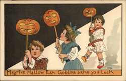 May the Halloween Goblins Bring You Luck Postcard Postcard Postcard