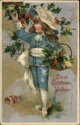 Child With Holly Berries Children Postcard Postcard Postcard