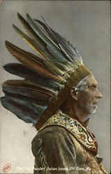 Chief Big Thunder, Indian Island, Old Town, Maine Native Americana Postcard Postcard Postcard