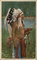 Indian at Glacier National Park Postcard