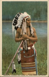 Medicine Owl - Blackfoot Indian Medicine Man Native Americana Postcard Postcard Postcard