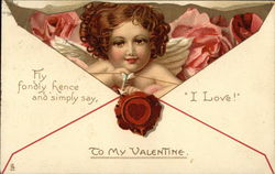 Cupid in an Envelope Postcard Postcard Postcard