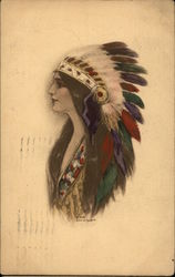 Woman Native American Postcard