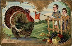 Thanksgiving Greetings Children Postcard Postcard Postcard