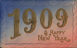 A Happy New Year, 1909 Postcard