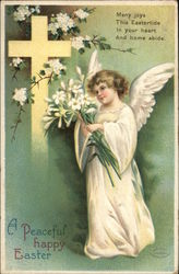 A Peaceful Happy Easter With Angels Postcard Postcard Postcard