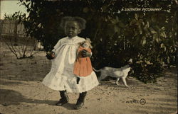 Young Black Girl Carrying Doll Black Americana Postcard Postcard Postcard